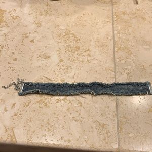 Freedom  chocker necklace in blue jeans color